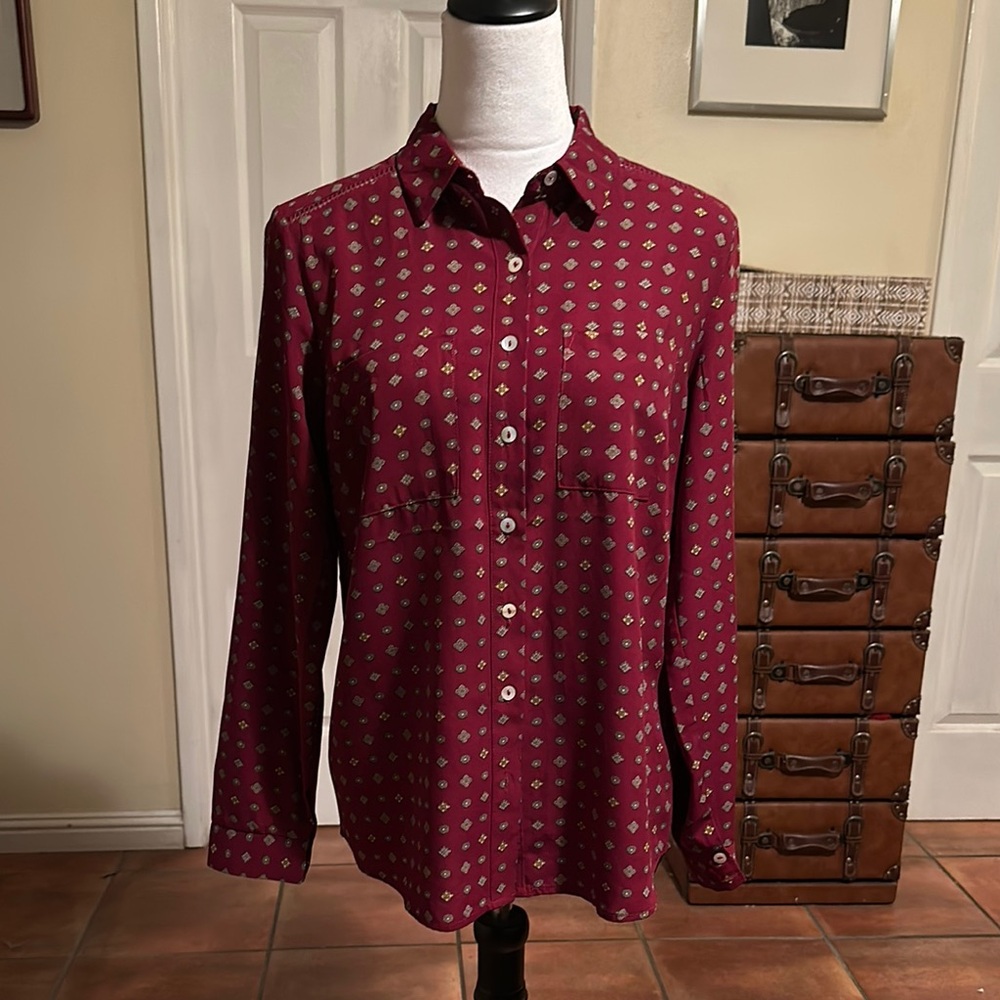 Woman’s  Burgundy Patterned Shirt